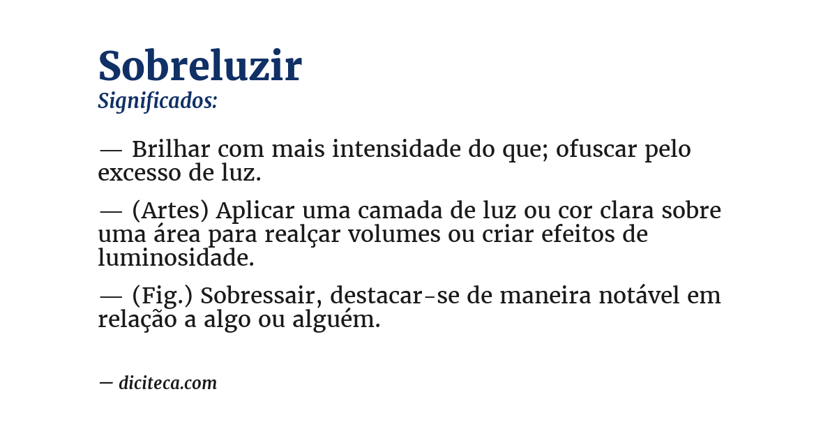 Significado de sobreluzir