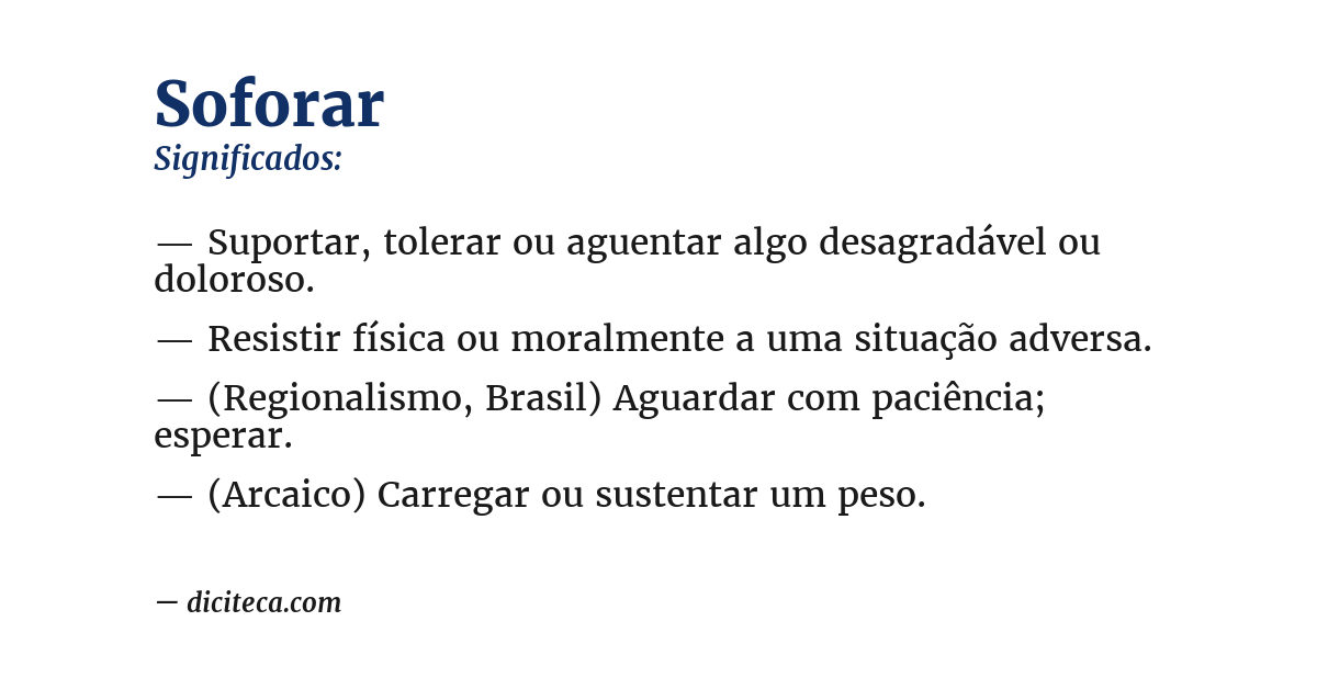 Significado de soforar