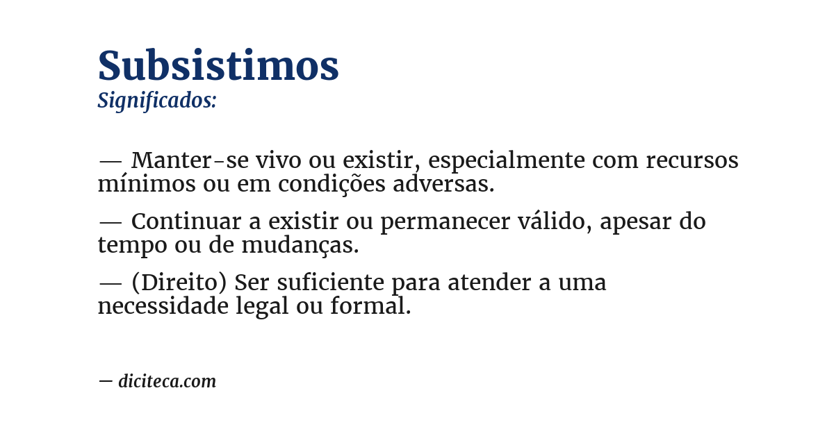 Significado de subsistimos