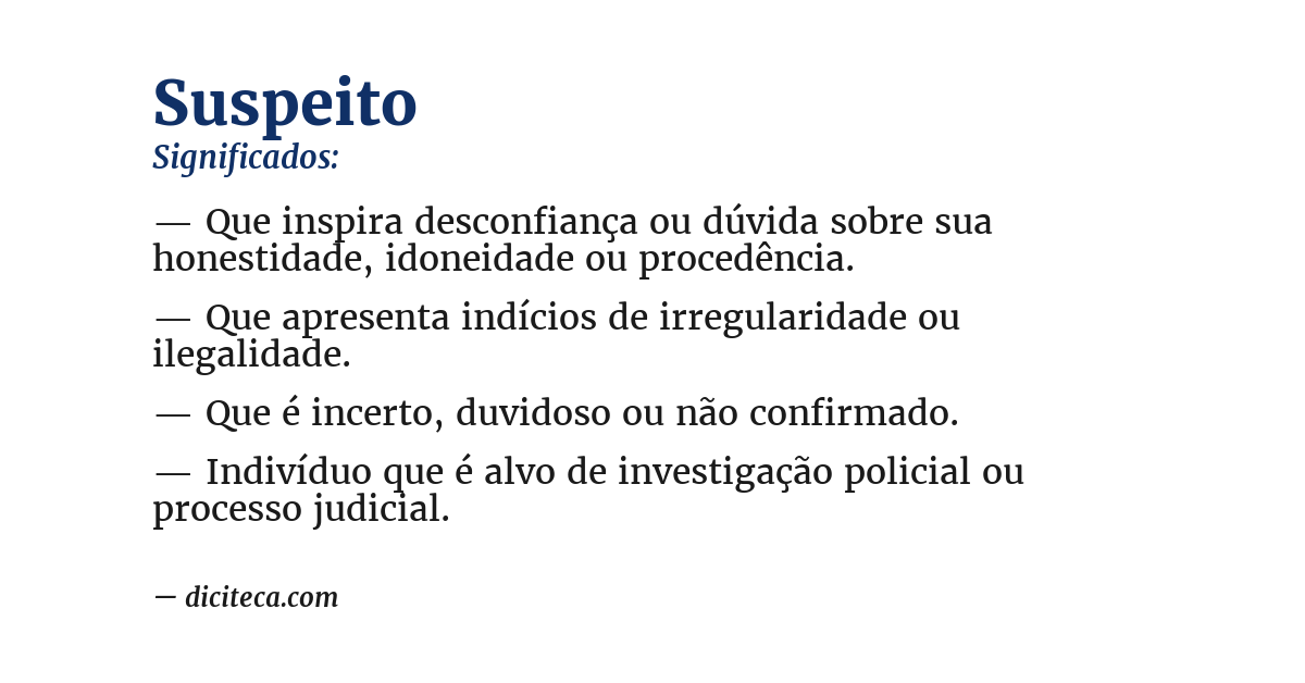 Significado de suspeito
