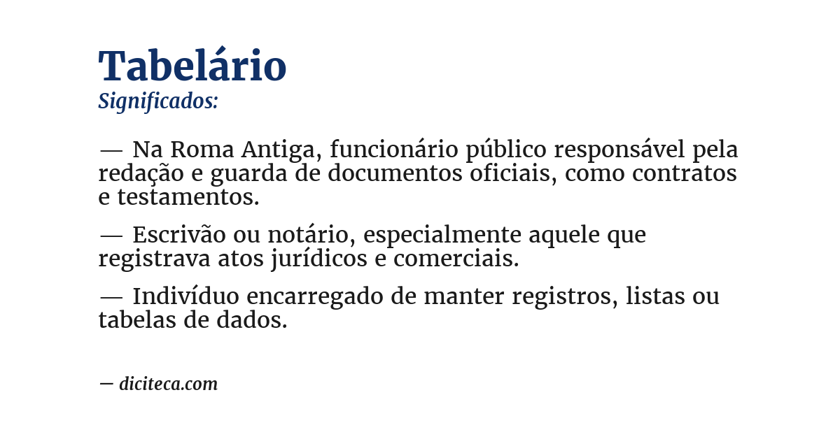 Significado de tabelário
