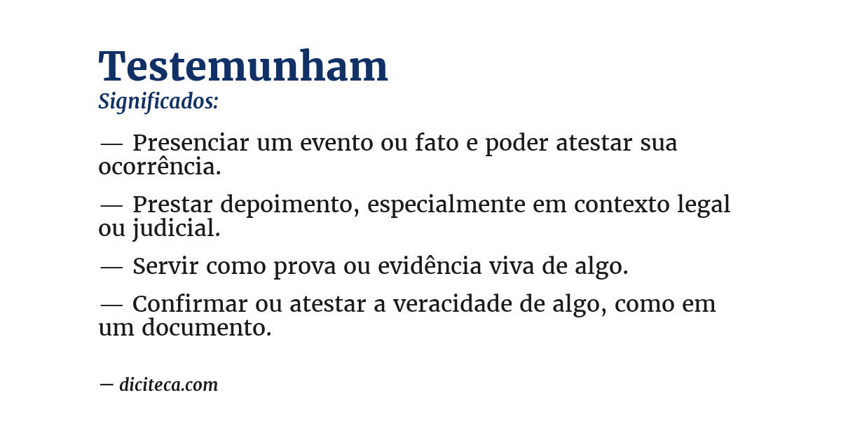 Significado de testemunham
