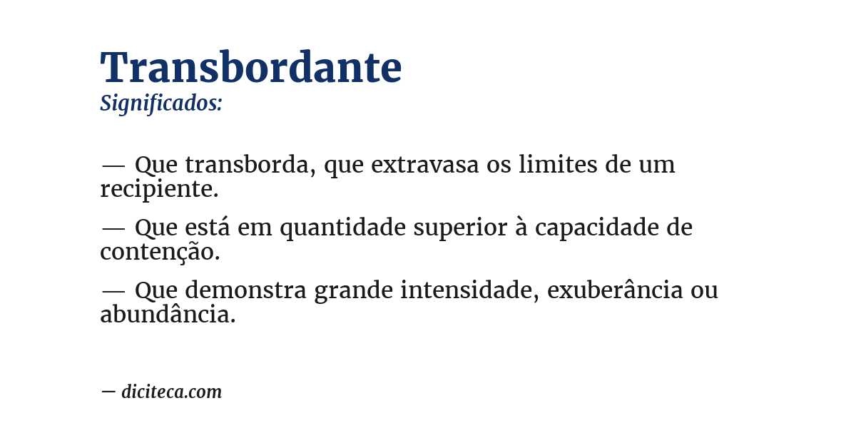 Significado de transbordante