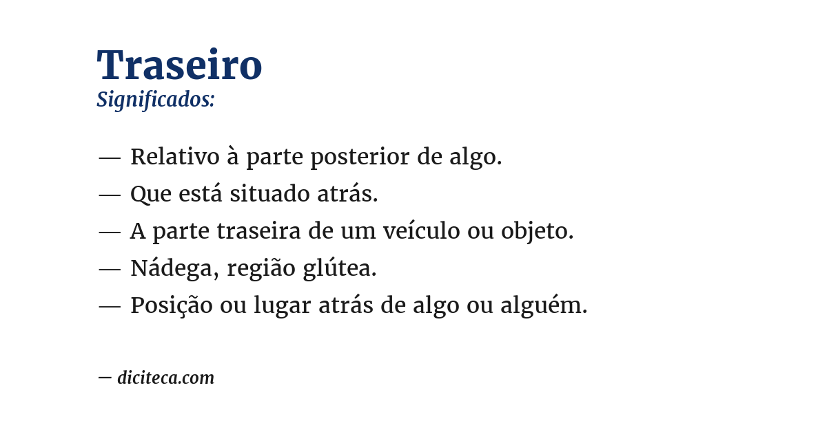 Significado de traseiro
