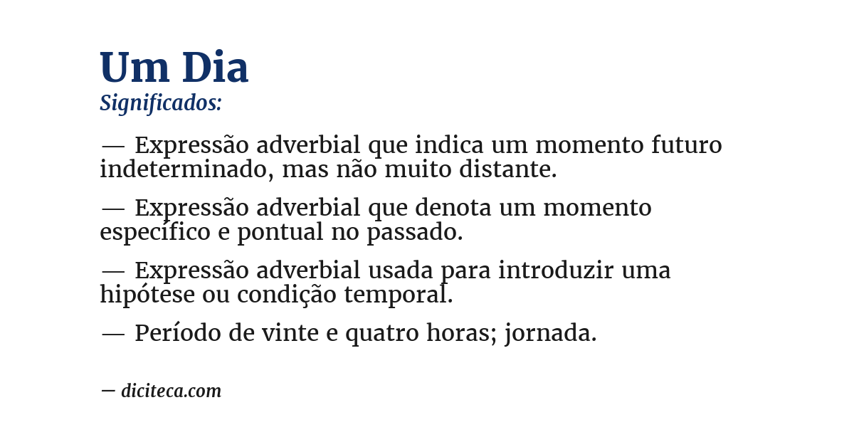 Significado de um dia