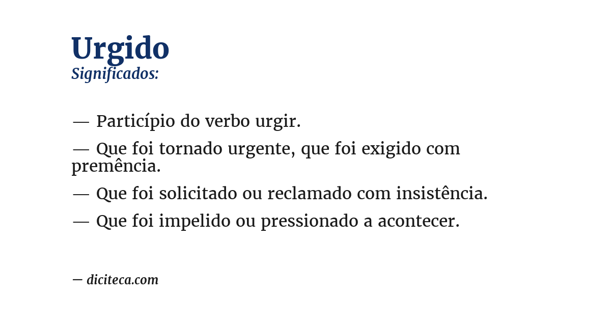 Significado de urgido