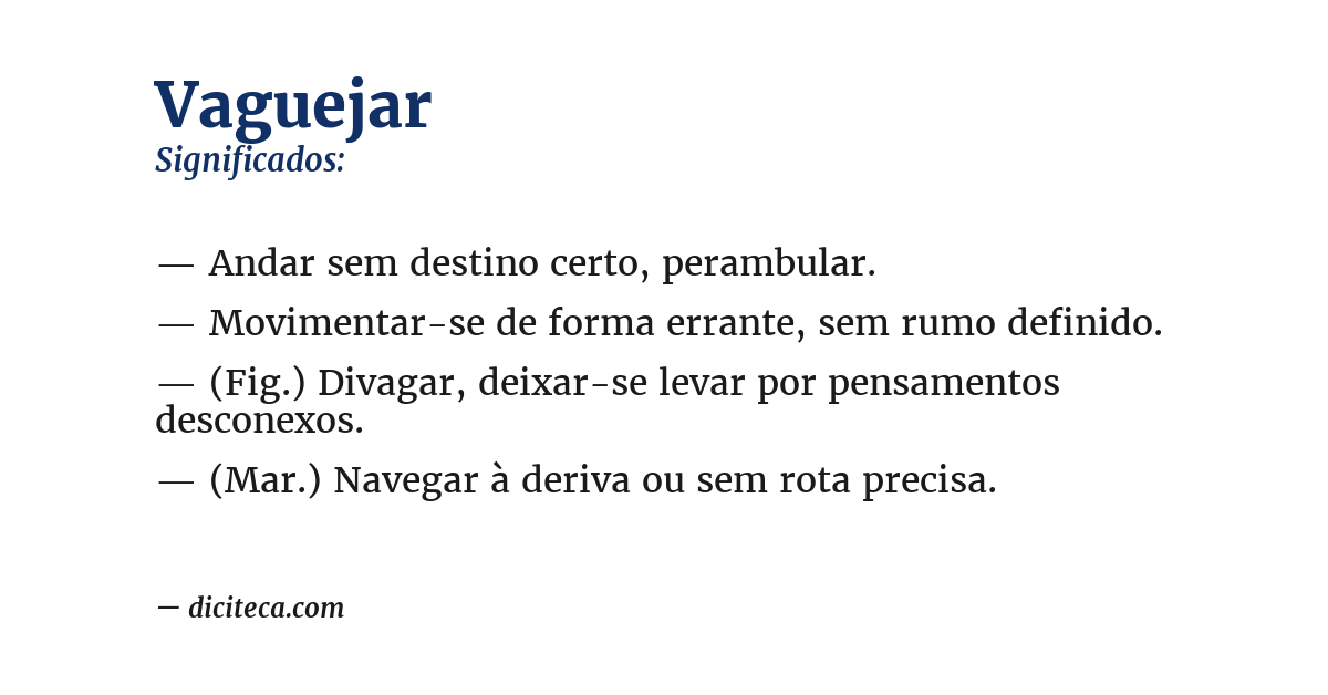 Significado de vaguejar