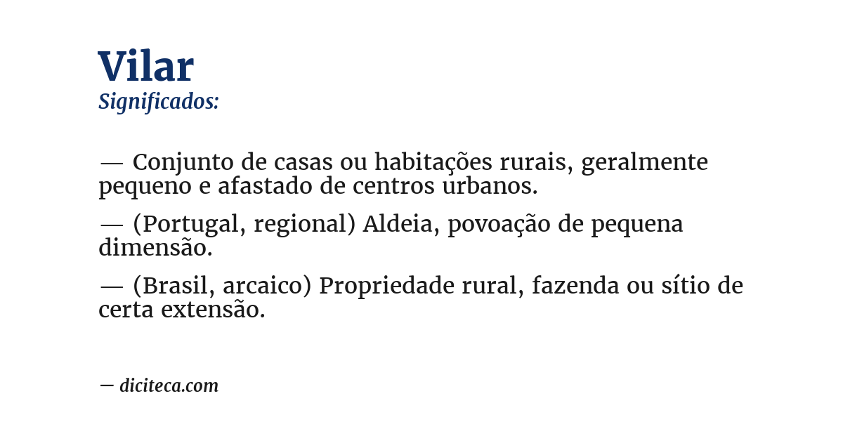 Significado de vilar