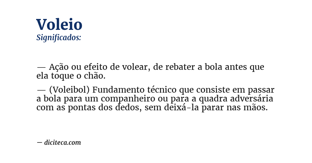 Significado de voleio