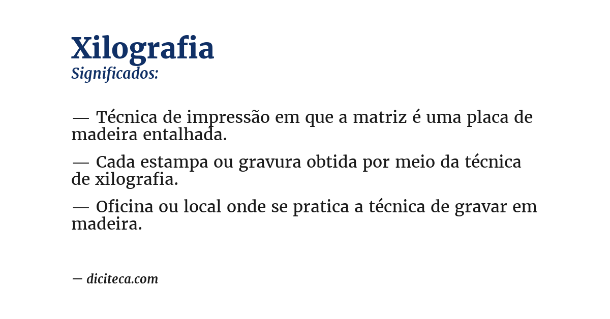Significado de xilografia
