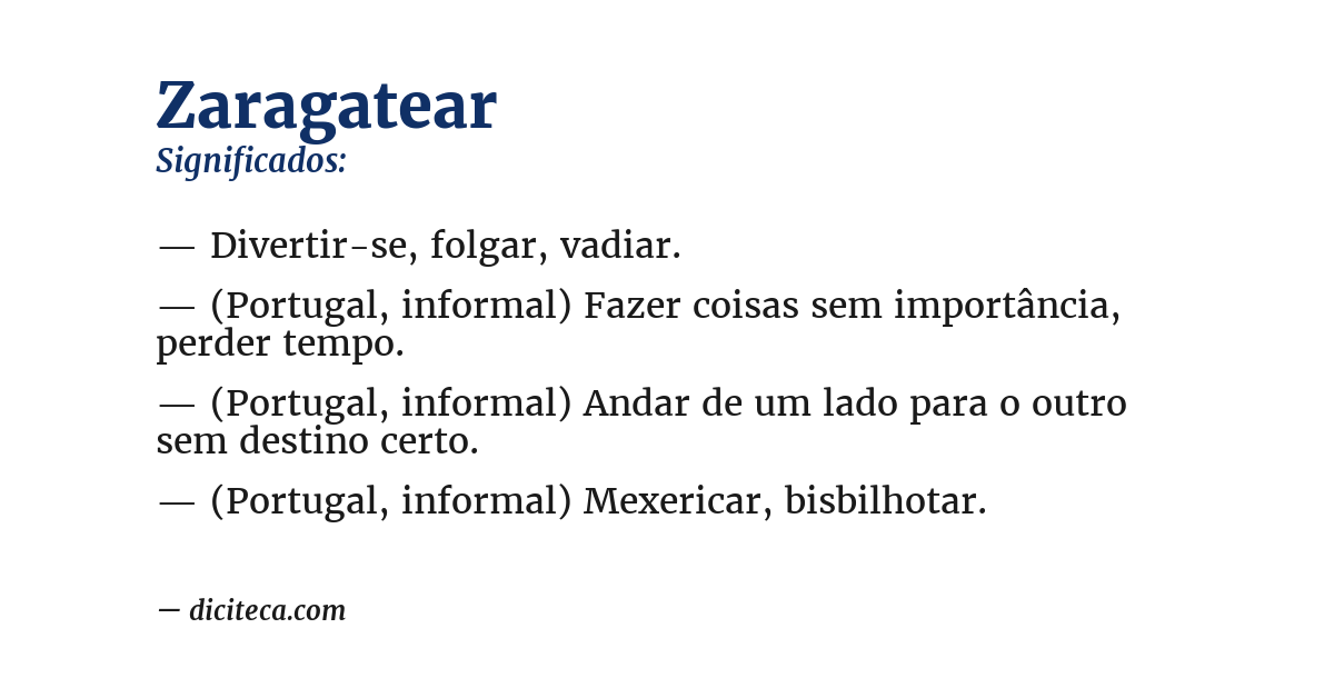 Significado de zaragatear