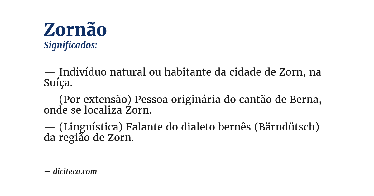 Significado de zornão