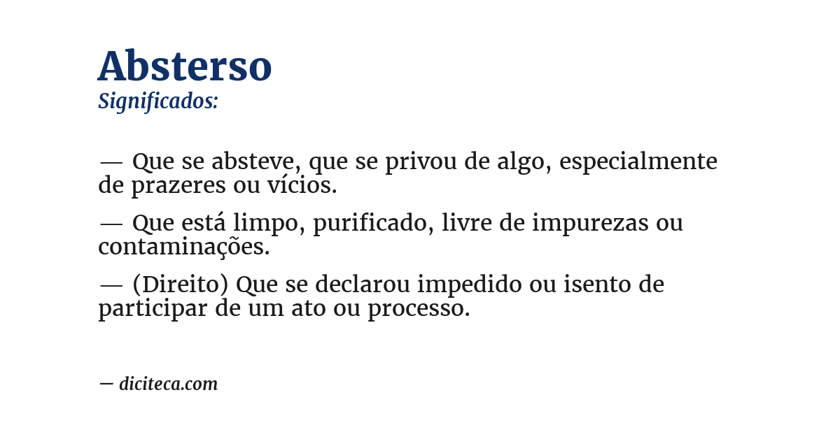 Significado de absterso
