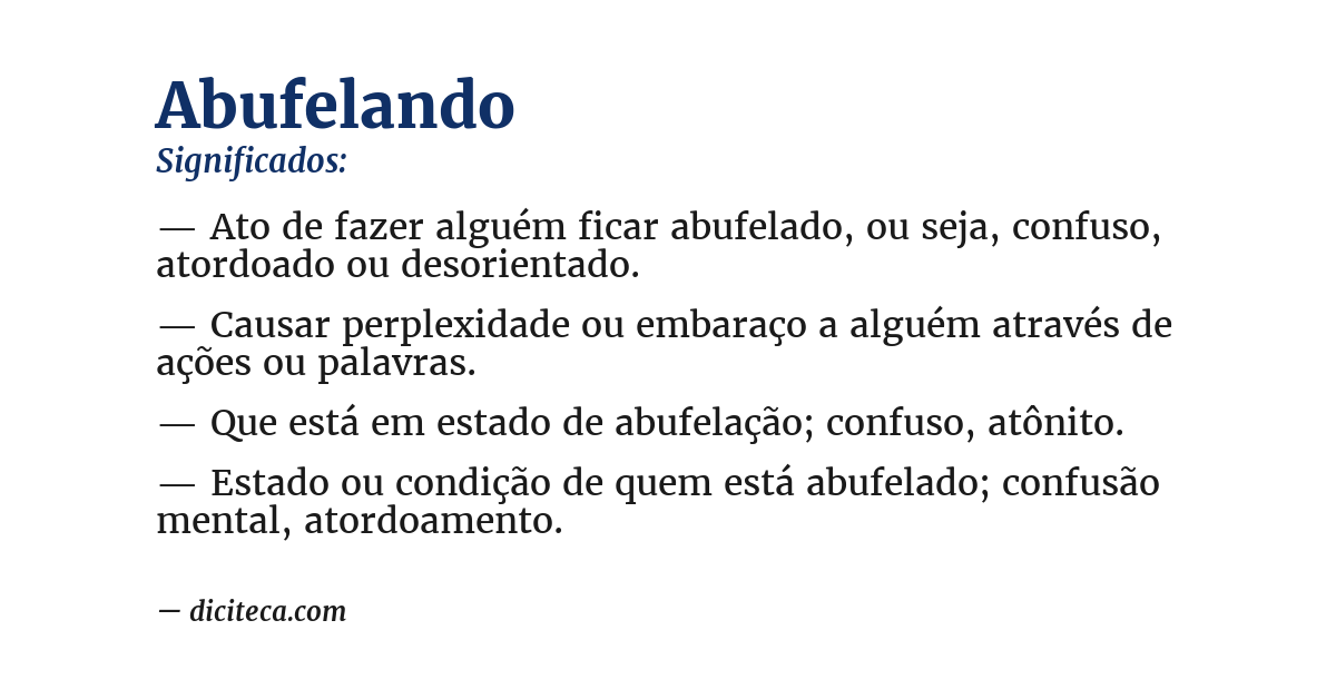 Significado de abufelando