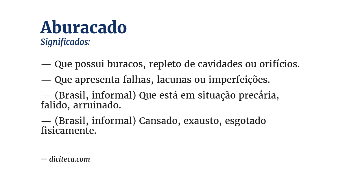 Significado de aburacado
