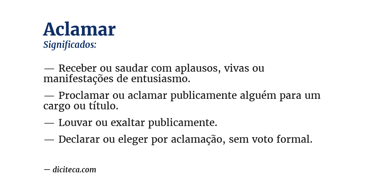 Significado de aclamar