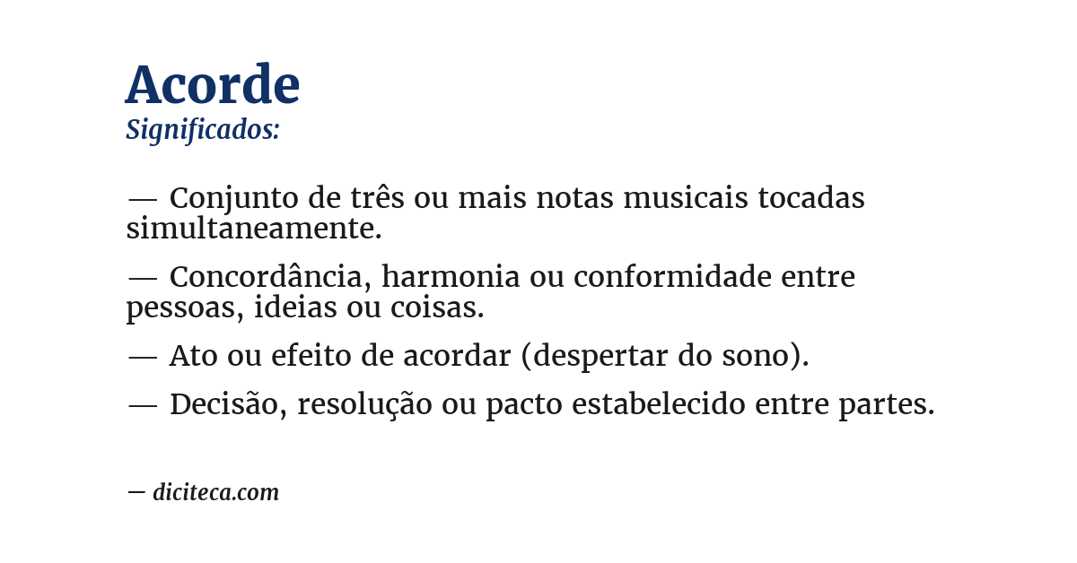 Significado de acorde