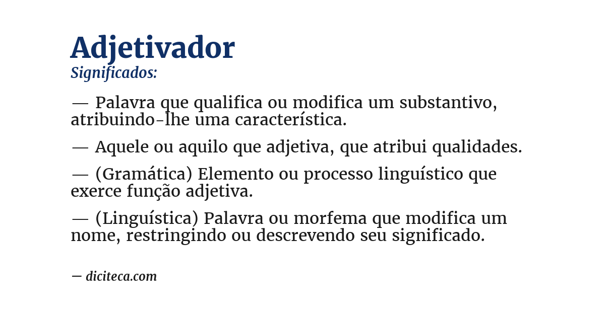 Significado de adjetivador