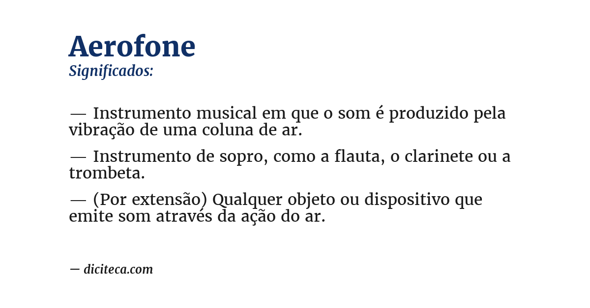 Significado de aerofone
