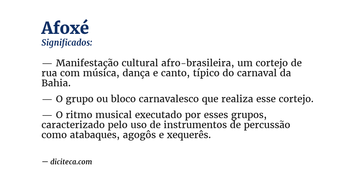 Significado de afoxé