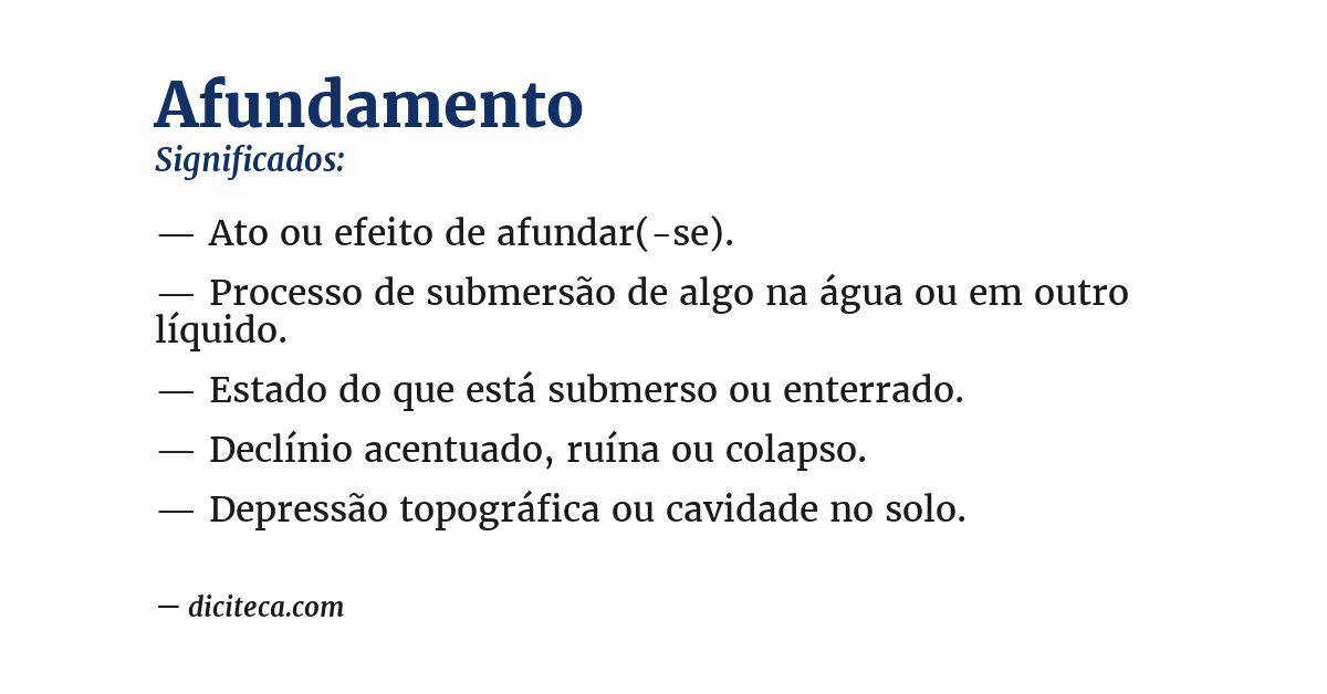 Significado de afundamento