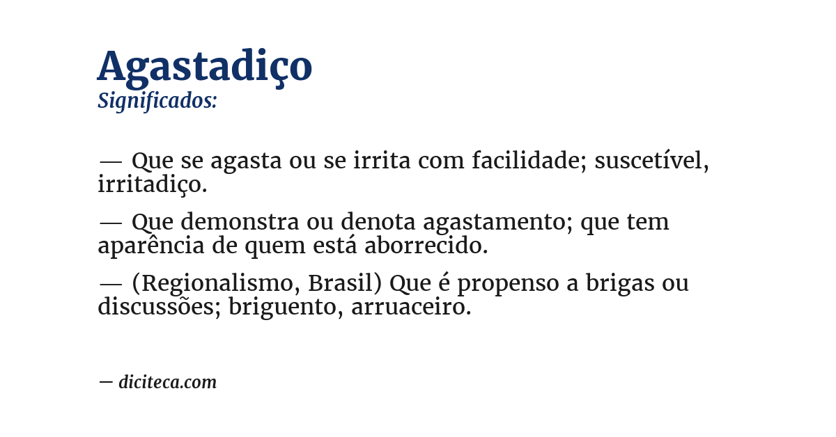 Significado de agastadiço