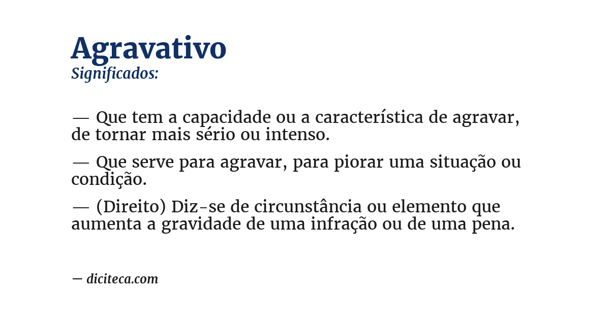 Significado de agravativo
