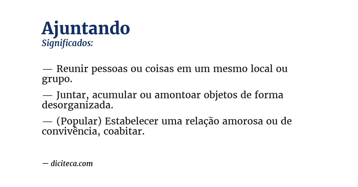 Significado de ajuntando