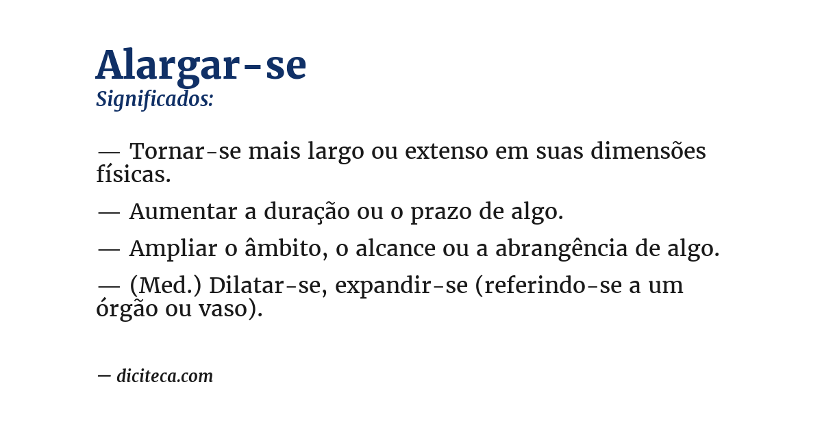 Significado de alargar-se