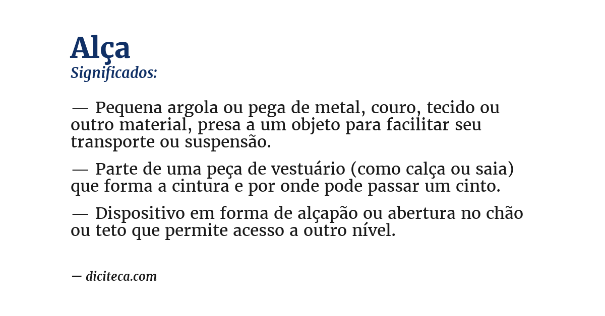 Significado de alça