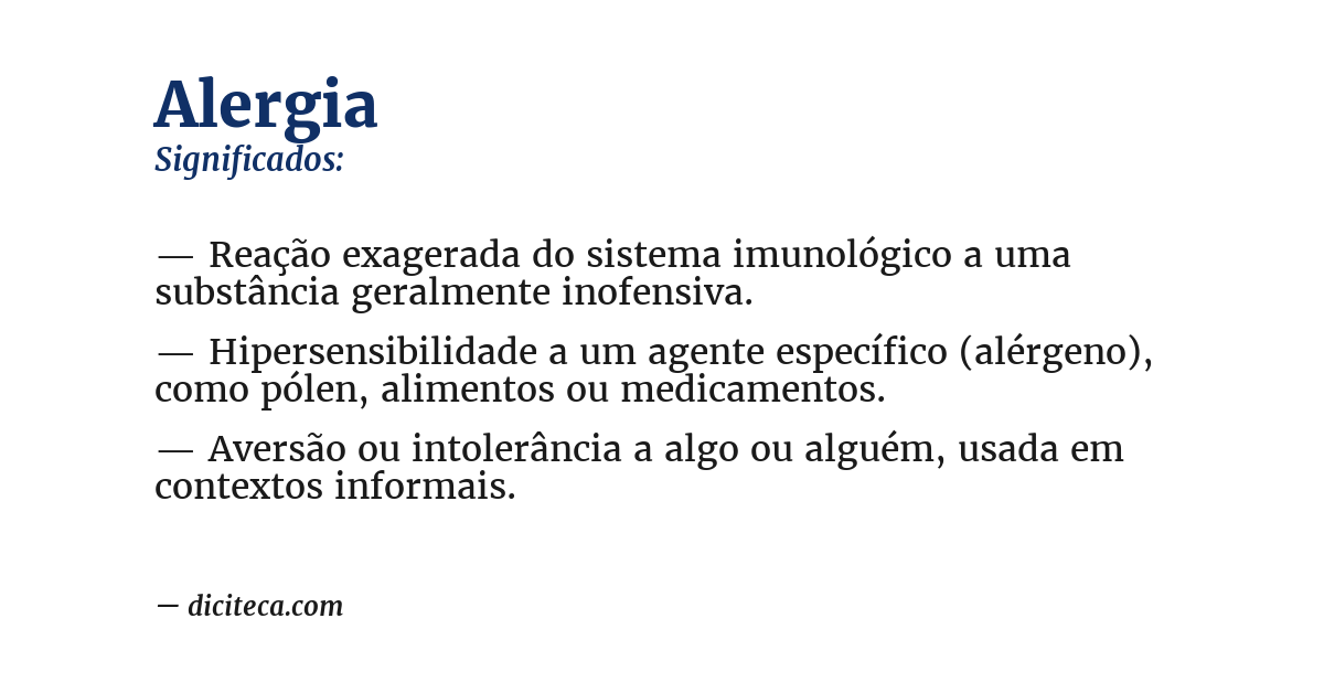 Significado de alergia