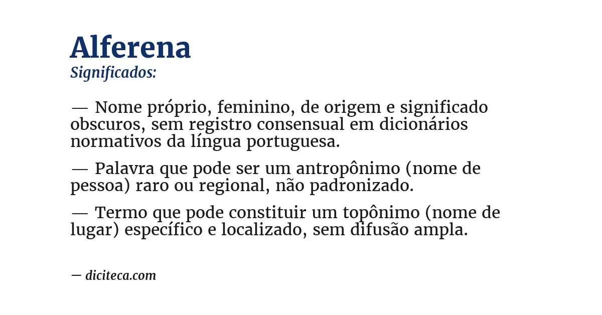 Significado de alferena