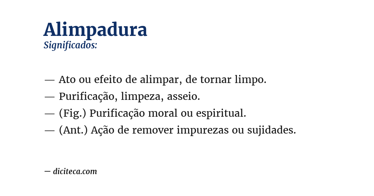 Significado de alimpadura
