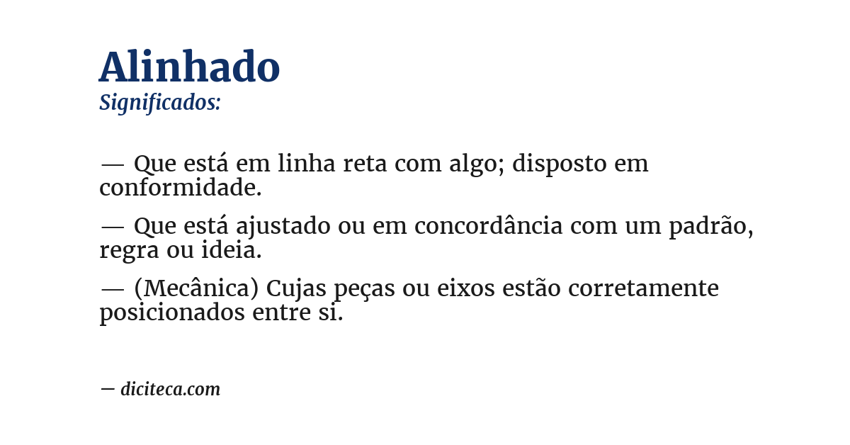 Significado de alinhado