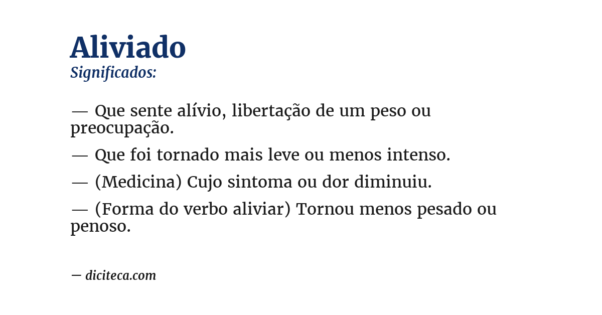 Significado de aliviado