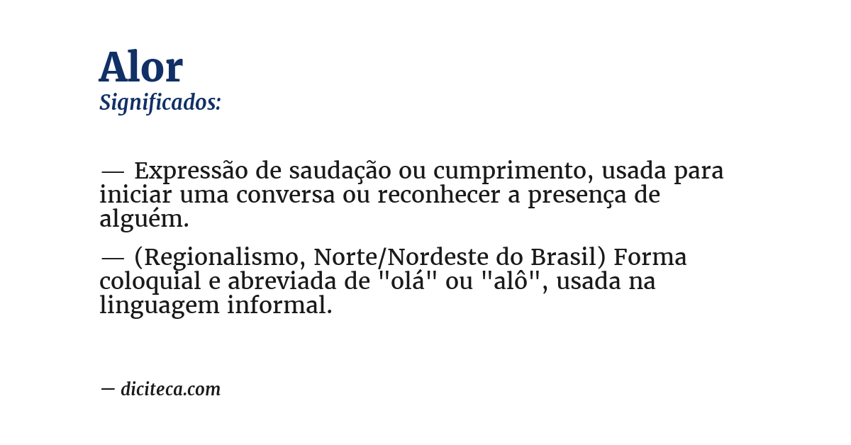 Significado de alor