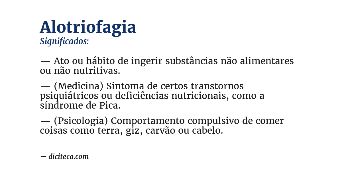 Significado de alotriofagia