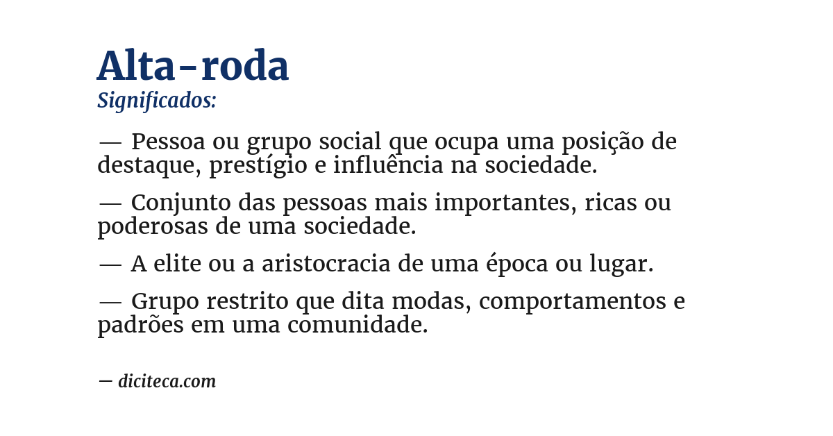 Significado de alta-roda