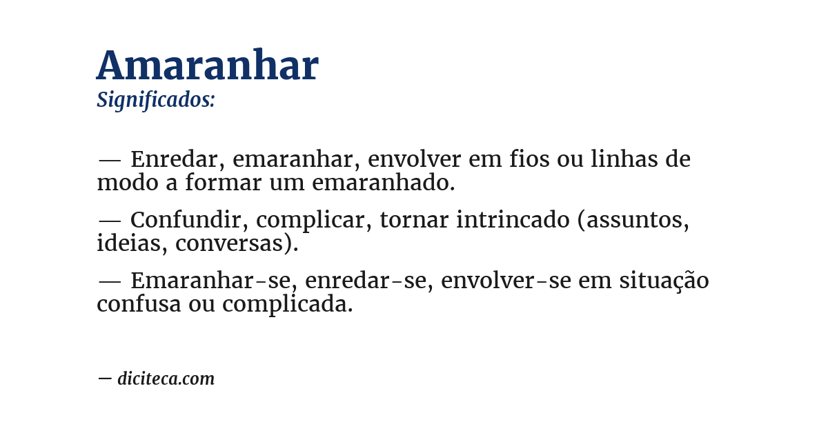 Significado de amaranhar