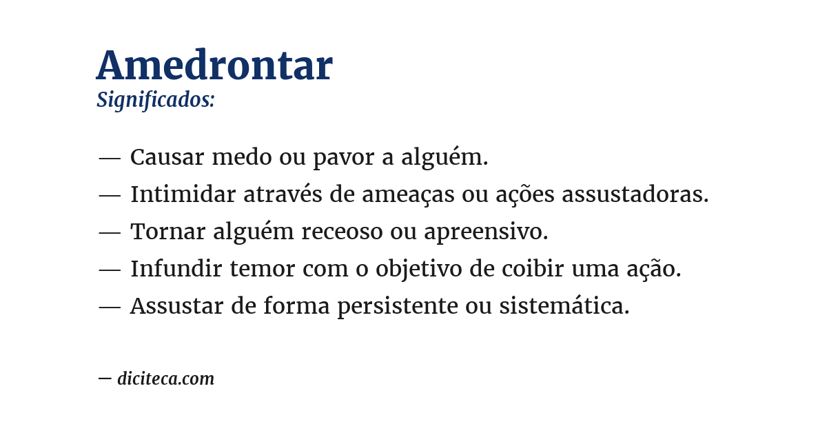 Significado de amedrontar