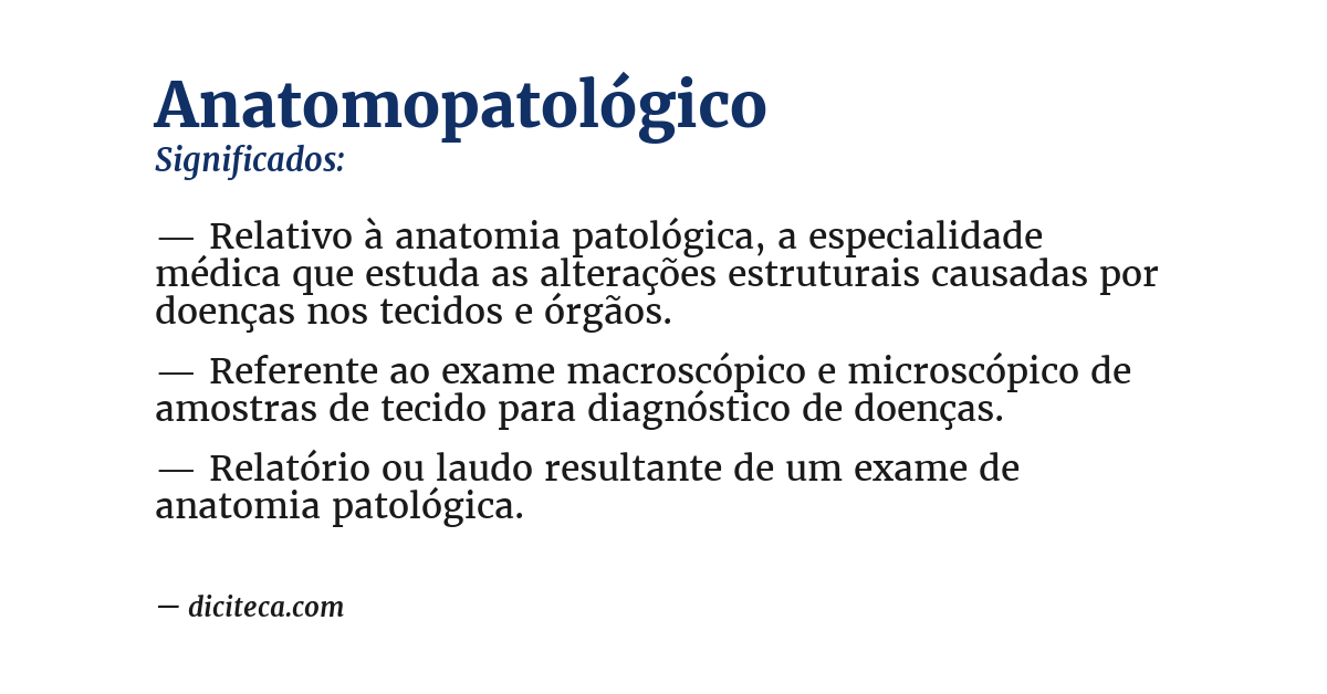 Significado de anatomopatológico