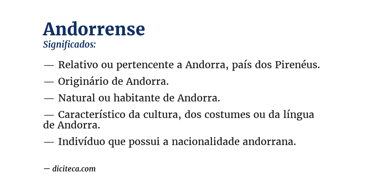 Significado de andorrense