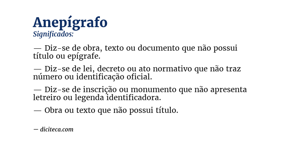 Significado de anepígrafo