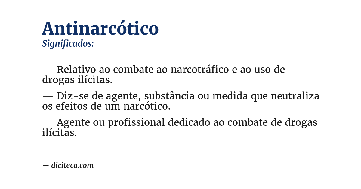 Significado de antinarcótico