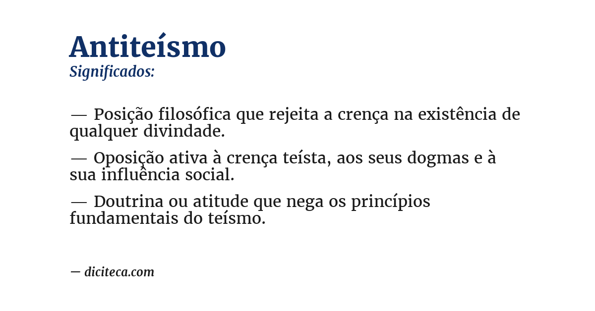 Significado de antiteísmo