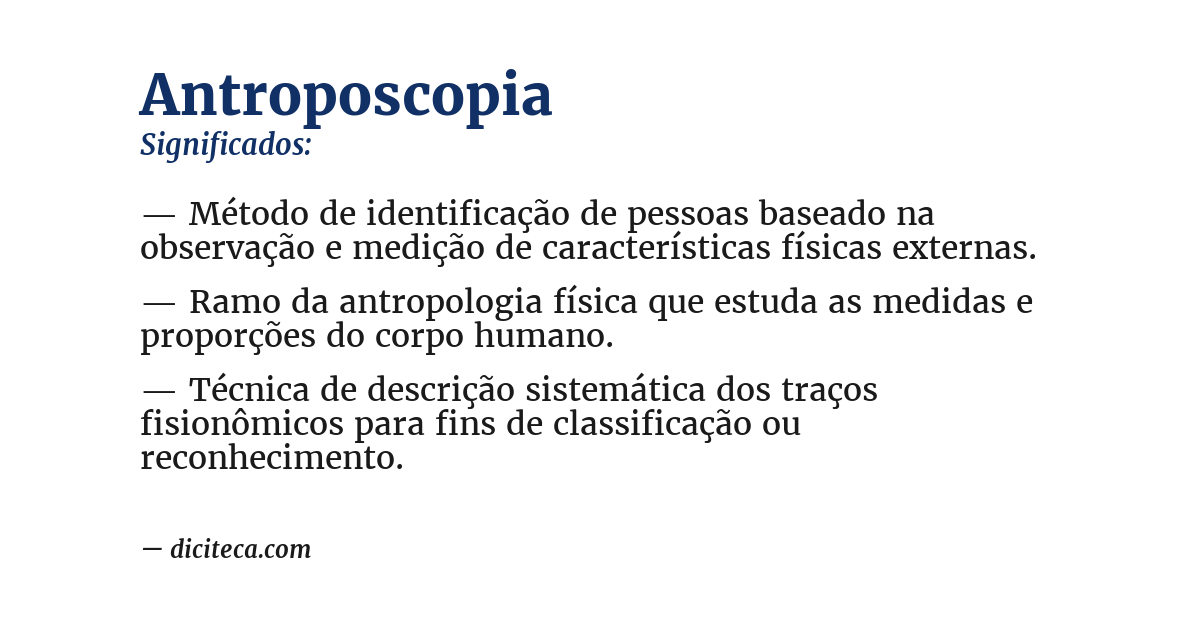 Significado de antroposcopia