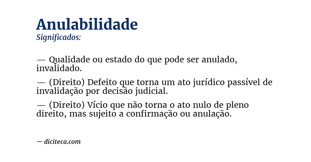 Significado de anulabilidade