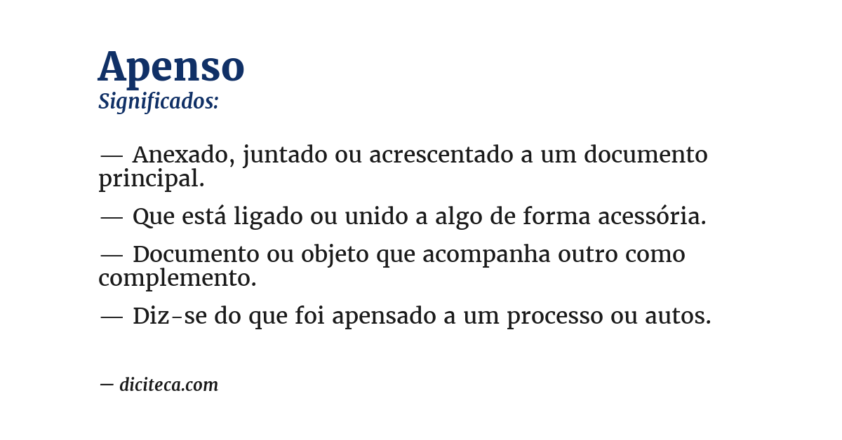 Significado de apenso