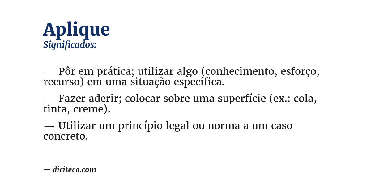 Significado de aplique