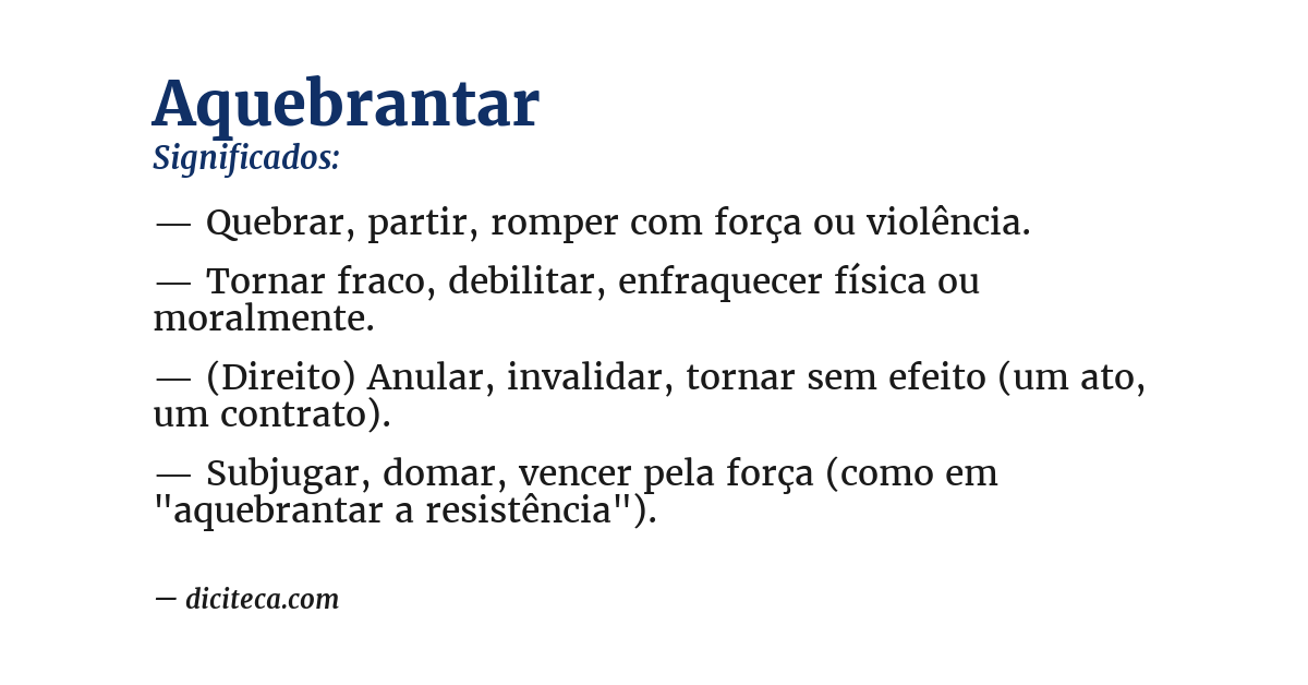Significado de aquebrantar